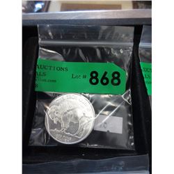 One Troy Ounce .999 Fine Silver Buffalo Round
