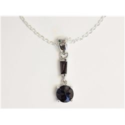 Sterling Silver Garnet Pendant With Chain (approx 2.60g) Necklace Retail $120