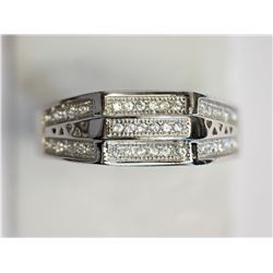 Sterling Silver Cubic Zirconia (approx 3.80g) Men's Ring Retail $200