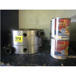 6 CANS OF OLYMPIC STAIN/CABLE FASTNER