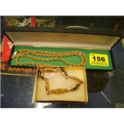 GOLD WEAVED CHAIN AND BRACELET