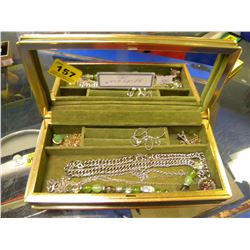 6 ASSORTED NECKLACES AND CASE
