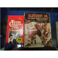 1974 SUMMIT RUSSIAN HOCKEY SERIES BOOK/BOX OF UNOPENED TEAM CANADA 72 ANNIVERSARY CARDS
