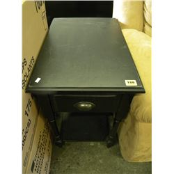 BLACK SINGLE DRAWER END TABLE