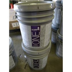 5 5 GALLON PAILS OF LATICA OLYMPIC INTERIOR EGGSHELL ENAMEL