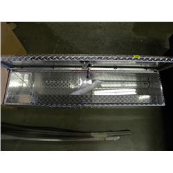 NEW UWS STAINLESS CHECKERED PLATE TRUCK TOOL BOX (KEY IN OFFICE)