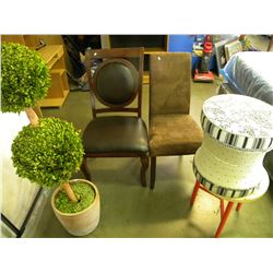 ARTIFICAL PLANT/STOOL/END TABLE/2 MIX MATCH CHAIRS