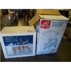 SPLASH PONG WATER TABLE/METAL XMAS DEER FAMILY