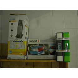 HEATER/LANZAK INFLATING MATTRESS/LOT OF FOLDERS