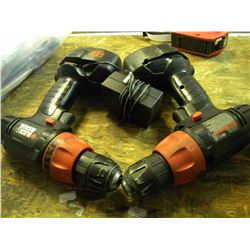 2 BLACK & DECKER 14.5V RECHARGABLE CORDLESS DRILLS WITH BATTERIES AND CHARGER