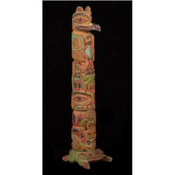 Finely Carved and Painted Totem on a