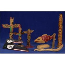 Eight Northwest Coast Carvings 13" -