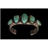 Image 1 : Navajo Silver and Turquoise Row Brace