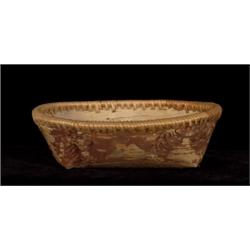 Incised Birch Bark Basket 7 1/2" L. F