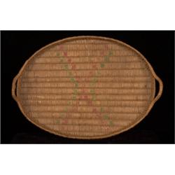 Salish Oval Handled Tray with Rare Dy