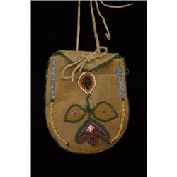 Small Beaded Pouch with Floral Design