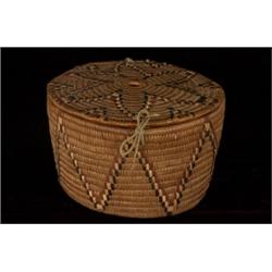 Salish Coiled Lytton Wool Basket with