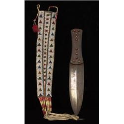 Assiniboine Beaded Dag Knife Sheath,