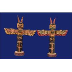 Two Bear and Thunderbird Totems 9 1/4