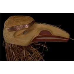 Raven Headdress Carved Alder with Aba