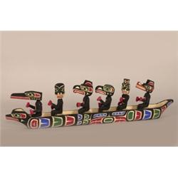 Kwakiutl Carved and Painted Model Can