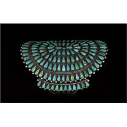 Zuni Silver and Turquoise Cluster Bra