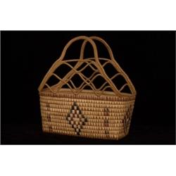 Fine Salish Open Work Gathering Baske