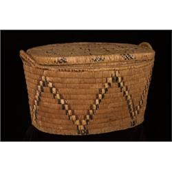 Large Salish Storage Basket with Lid