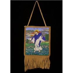 Fine Old Plateau Beaded Bag "Jesus Wa
