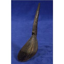 19TH C. Figured Goat Horn Spoon 7 3/4