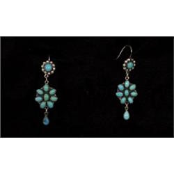 Pair of Navajo Silver and Turquoise E