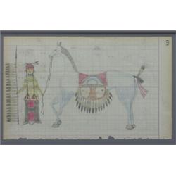 Southern Plains Ledger Drawing Depict