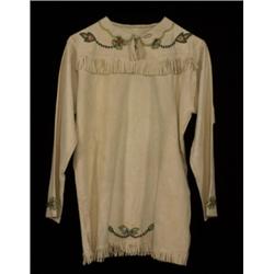 Ladies Beaded Doeskin Shirt with Flor