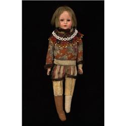 Old Doll with Beaded Yolk Missing One