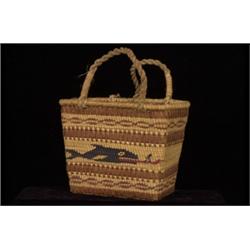Nuu-chah-nulth Carry Basket with Whal