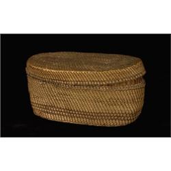 Nuu-chah-nulth Lidded Oval Basket 4"