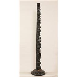 Salish Six Figure Totem Lamp Stand 56