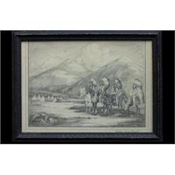 Old Western Drawing "Indian Days Banf