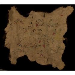 Painted Buffalo Hide with Battle