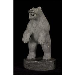 Inuit Soapstone Bear Signed 7" H. Fin