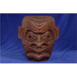 Jack James Kwagiulth Carved Cedar Mas
