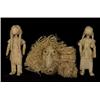 Image 1 : Two Miniature Corn Husk Masks 5" - 2"