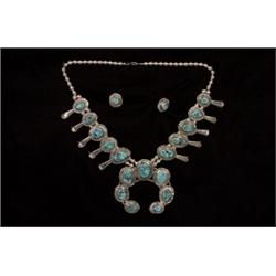 Navajo Silver and Turquoise Squash Bl