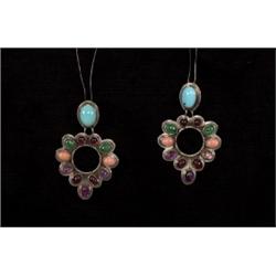 Pair of Navajo Silver, Turquoise and