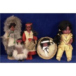Collection of Five Old Native Dolls 8