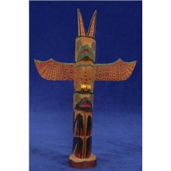 Thunderbird and Bear Totem 9 1/2" H.