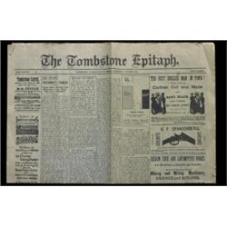 20TH C. Tombstone Epitaph Newspaper O
