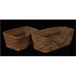 Two Northwest Coast Rectangular Baske