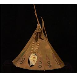 Old Painted Hide Teepee As Is