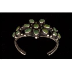 Old Navajo Silver and Turquoise Clust